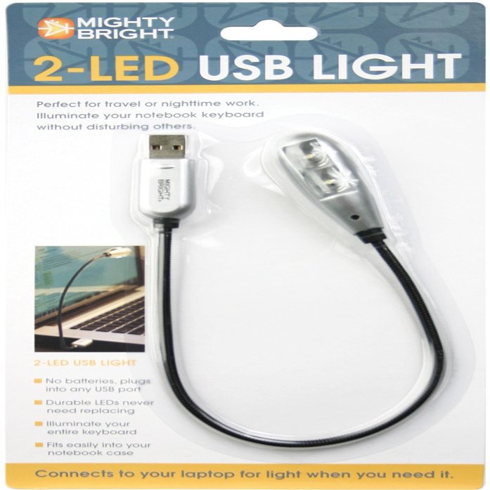 Mighty Bright 2-LED USB Light-Silver