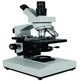 Walter Products LTM-403-LED Basic Dual-View Monocular Compound Microscope, WF10x Eyepiece, 40x-1000x Magnification, Brightfield, LED Illumination, Abbe Condenser, Iris Diaphragm, Mechanical Stage, 110V