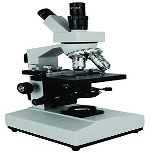 Walter Products LTM-403-LED Basic Dual-View Monocular Compound Microscope, WF10x Eyepiece, 40x-1000x Magnification, Brightfield, LED Illumination, Abbe Condenser, Iris Diaphragm, Mechanical Stage, 110V