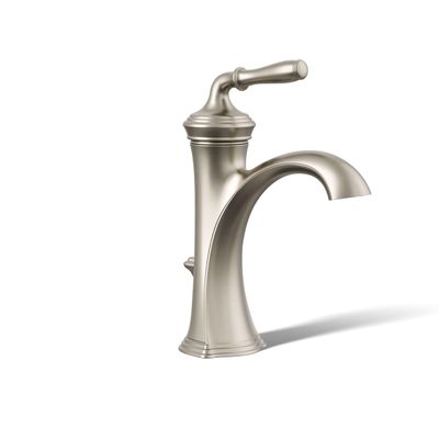 KOHLER K-193-4-BN Devonshire Single-Handle Bathroom Sink Faucet, 1-Hole Installation, Bathroom Faucets with Metal Drain, 1.2 GPM, Brushed Nickel