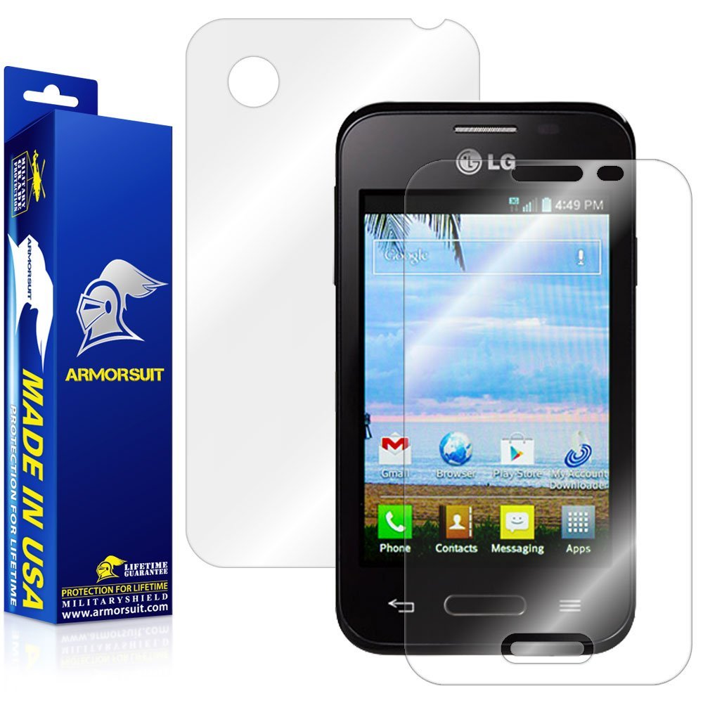 ArmorSuit MilitaryShield Full Body Skin Film + Screen Protector for LG Optimus Fuel L34C - Anti-Bubble HD Clear Film