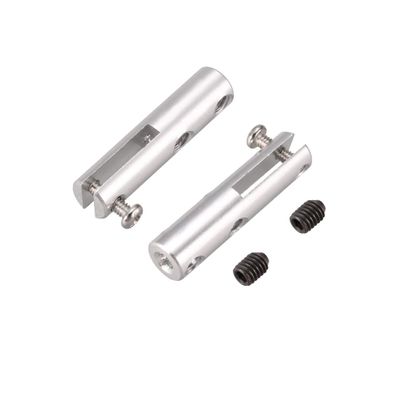 uxcell 2pcs Silver Tone Aluminum Clevis 25 x 6 x 2.3mm for 2.3mm Push Rod