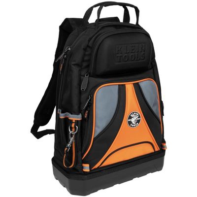 Klein Tools 55421BP-14 Tool Backpack, 39 Pockets, Black/Orange/Gray
