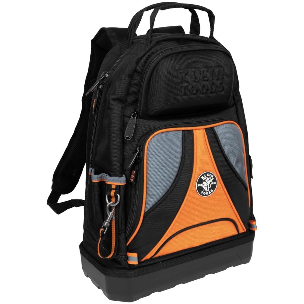 Klein Tools 55421BP-14 Tool Backpack, 39 Pockets, Black/Orange/Gray