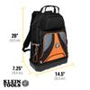 Klein Tools 55421BP-14 Tool Backpack, 39 Pockets, Black/Orange/Gray view 4