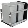 Knape & Vogt USC15-2-35PT in-Cabinet Soft Close Pull Out Trash Can, Polymer, 35 Quart Bins, 19.19 by 14.81 by 22.44-Inch, Platinum view 1