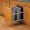 Knape & Vogt USC15-2-35PT in-Cabinet Soft Close Pull Out Trash Can, Polymer, 35 Quart Bins, 19.19 by 14.81 by 22.44-Inch, Platinum view 4