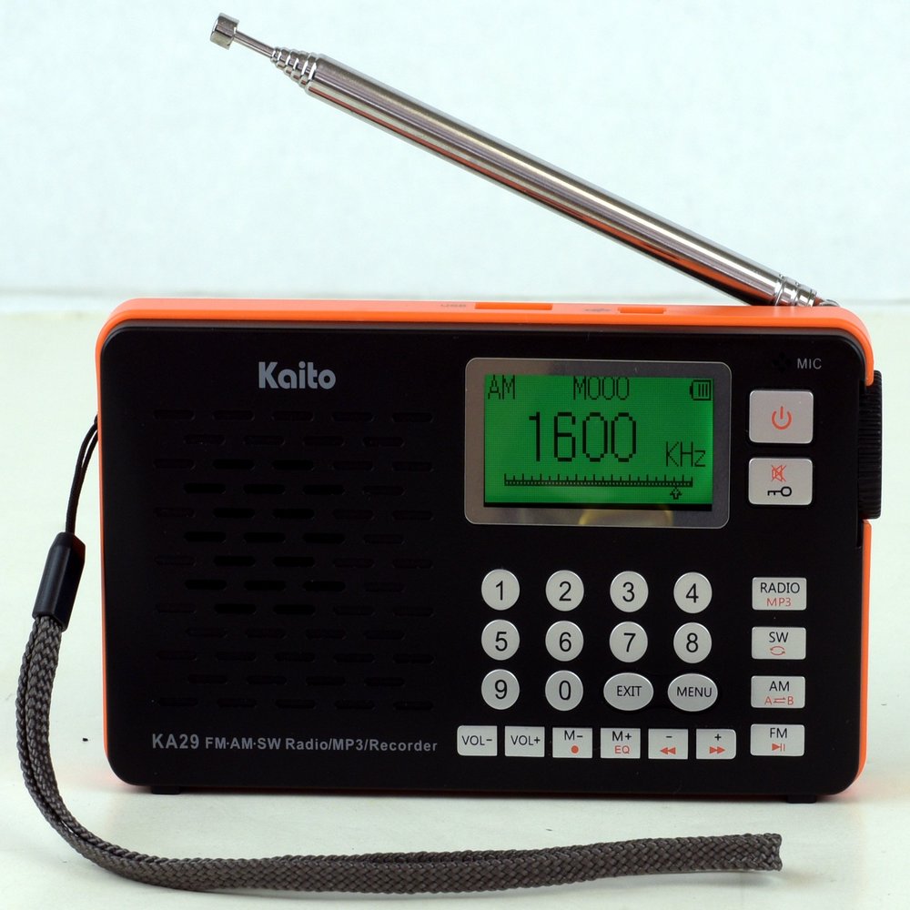 Kaito KA29 All in one World Receiver, with Recorder, AM FM SW Radio and MP3 Player(Black)