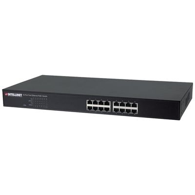 1-130-Watt, 16-Port Fast Ethernet PoE+ Switch, IEEE 802.3at/af-compliant RJ45 PoE/PoE+ output ports, 8 integrated PoE (Power over Ethernet) ports, 560849