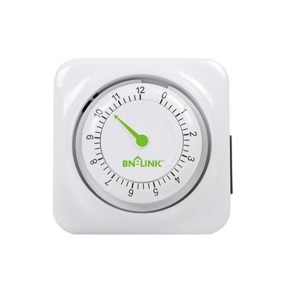 BN-LINK 12 Hour Indoor Mechanical Accurate Countdown Timer, 3-Prong Grounded Outlet, 15 Minute Increments, Energy Saving for Kitchen, Phone Charger, Lamps, Holiday Decoration 1875W, 1/2 HP, ETL Listed