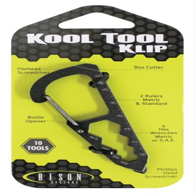 Bison Designs Kool Tool Klip Metric Keychain (10-Piece), Grey