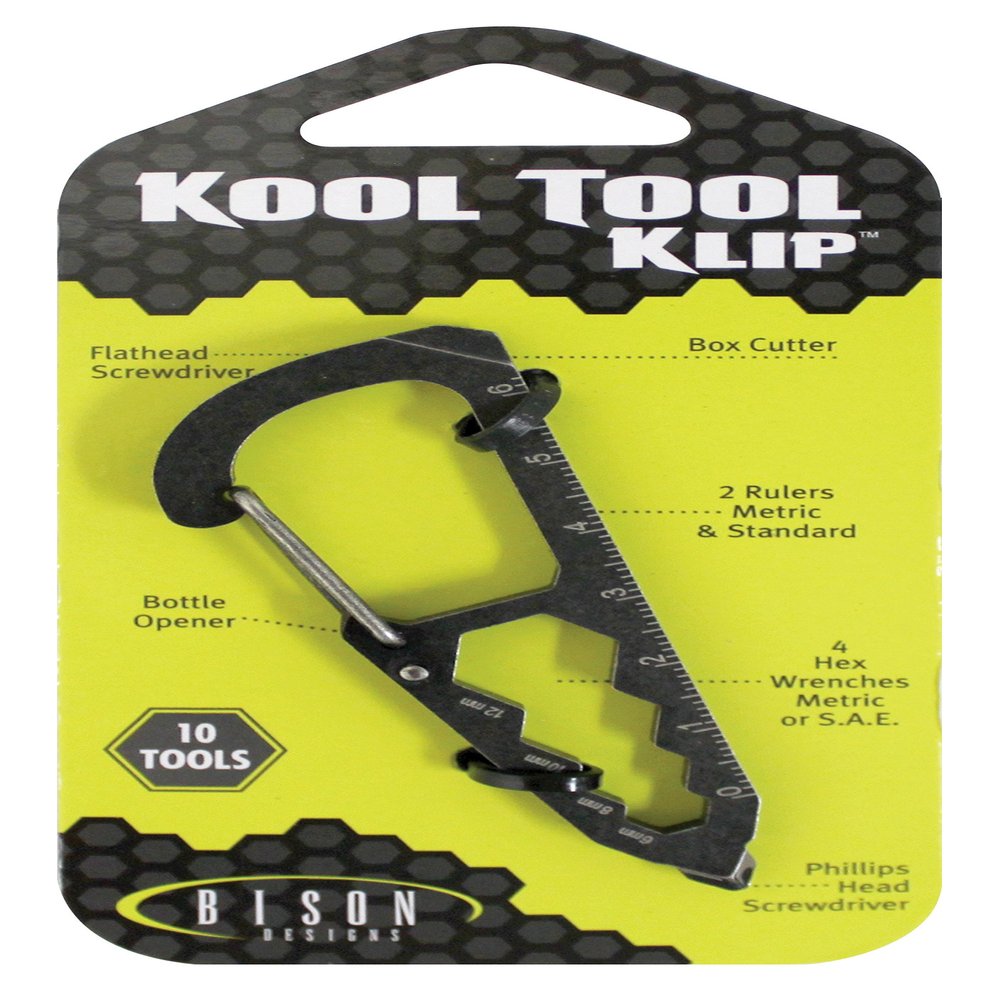 Bison Designs Kool Tool Klip Metric Keychain (10-Piece), Grey