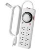 BN-LINK 8 Outlet Surge Protector with Mechanical Timer (4 Outlets Timed, 4 Outlets Always On) - White view 1