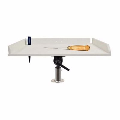 Taco 32" Poly Filet Table w/Adjustable Gunnel Mount - White