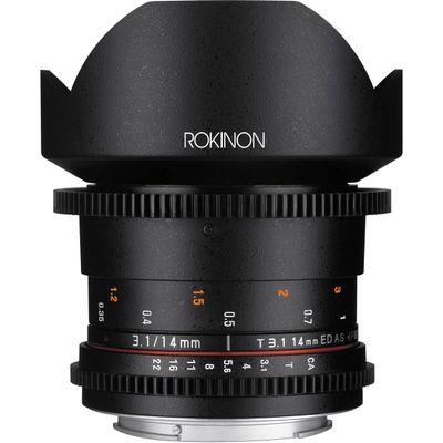 Rokinon Cine DS DS14M-MFT 14mm T3.1 ED AS IF UMC Full Frame Cine Wide Angle Lens for Olympus and Panasonic Micro Four Thirds
