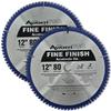 AvantiPro by Freud Fine Finish Saw Blades with Carbide-Tipped Teeth - Ideal for Precision Cutting for DIYers and Professionals - 12", 80-Tooth - Max RPM 5000-2-Pack - P128080PP view 1