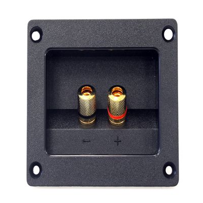 Absolute USA SST-400 3.5 x 3 Inches Square Gold Twist Banana Jacks Double Binding Post Speaker Box Terminal Cup