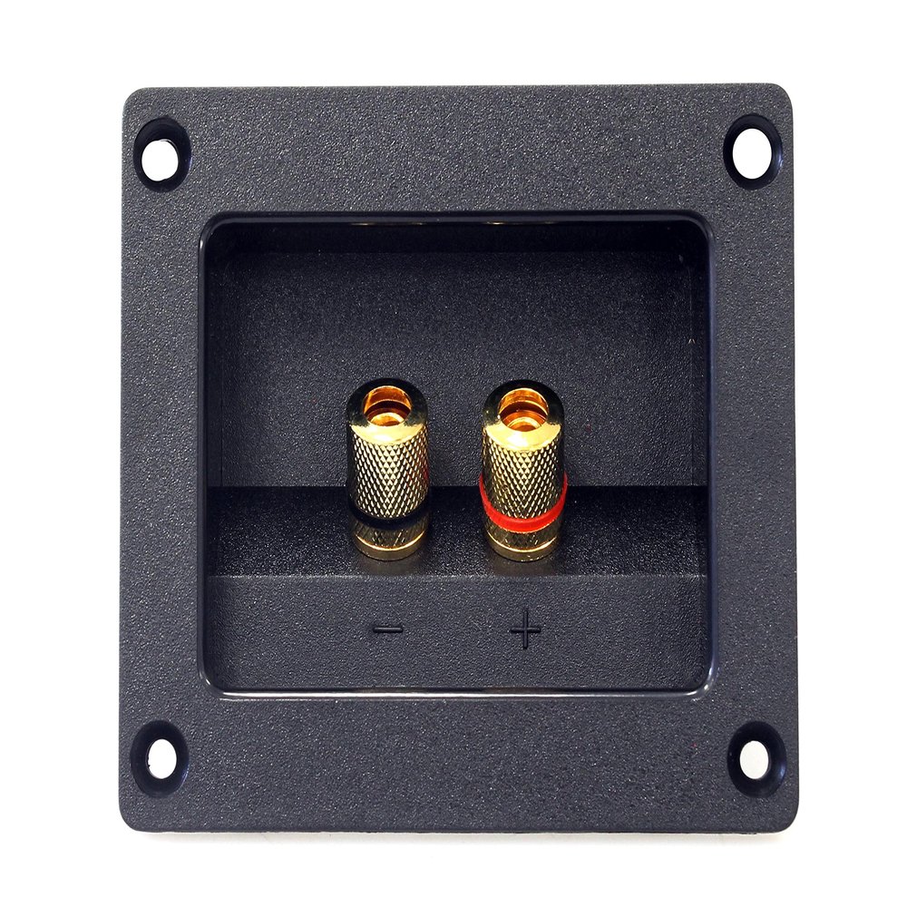 Absolute USA SST-400 3.5 x 3 Inches Square Gold Twist Banana Jacks Double Binding Post Speaker Box Terminal Cup
