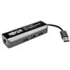 TRIPP-LITE, USB 3.0 SUPERSPEED GIG ETHERNET NIC ADAPTER, 3 PORT UB, 3.0 HUB view 1