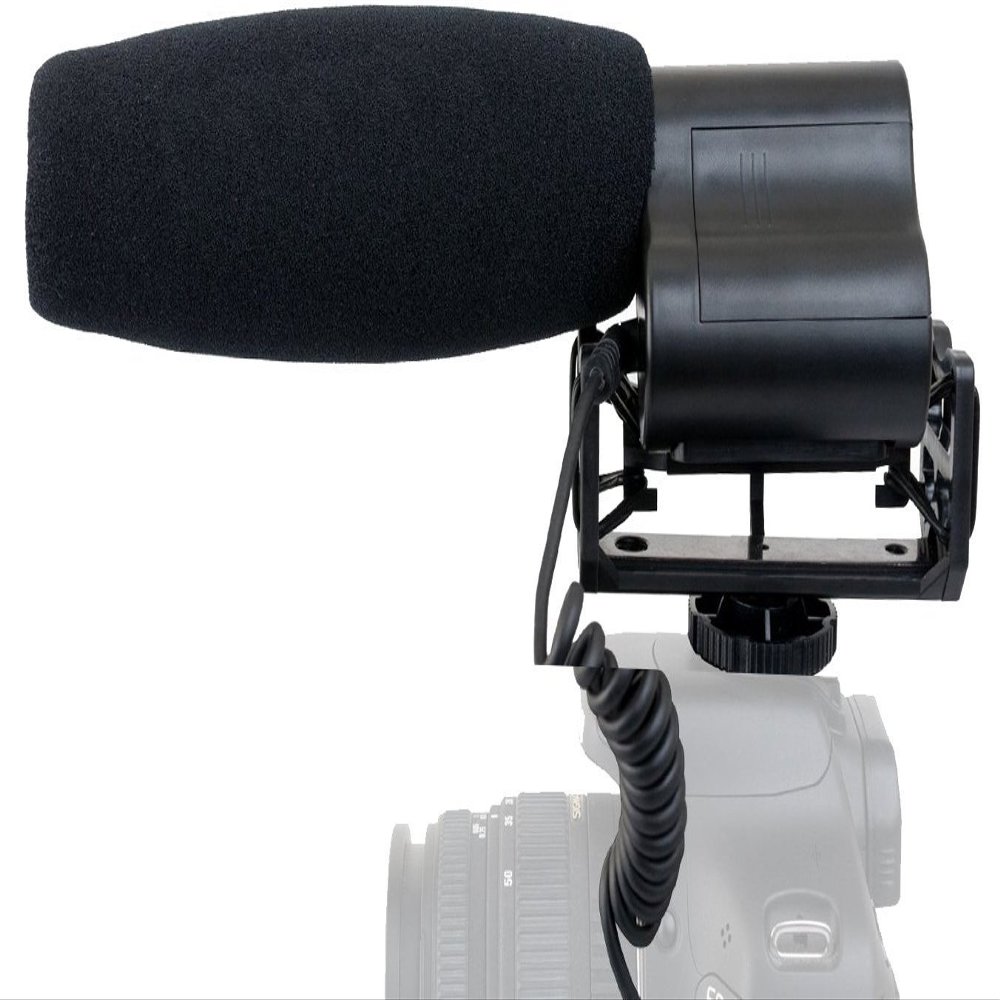 Stereo Microphone (Shotgun) with Windscreen & Dead Cat Wind Muff for Select Samsung NX Models w/Available Microphone Jack (Alternative to Samsung ED-EM10)