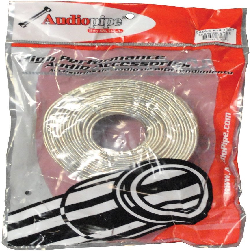 Audiopipe 16Ga 100' Clear Speaker Wire