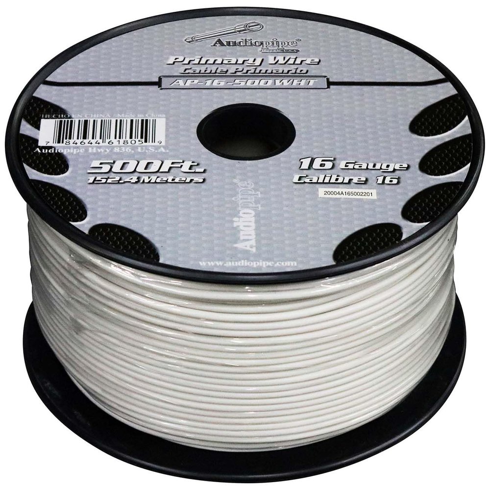 Audiopipe AP16500WH 16 Gauge 500ft Primary Wire White