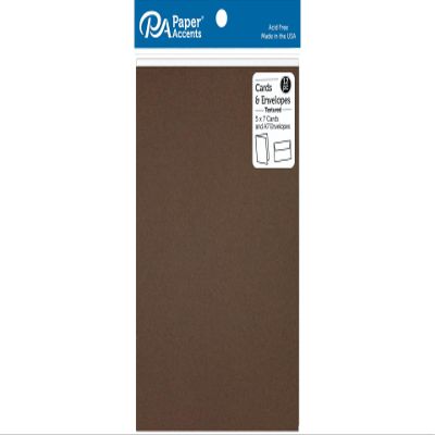Card & Env 5x7 12pc Textured Bitter Chocolate