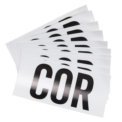 Brady 121054 COR Label, Vinyl Film, Black on White (Pack of 10)