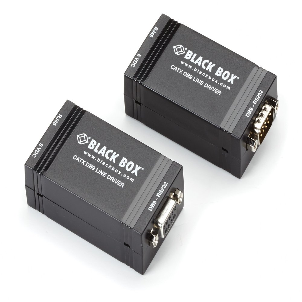 Black Box Async RS232 Extender Over CATx DB9 w/Control Signals to TB