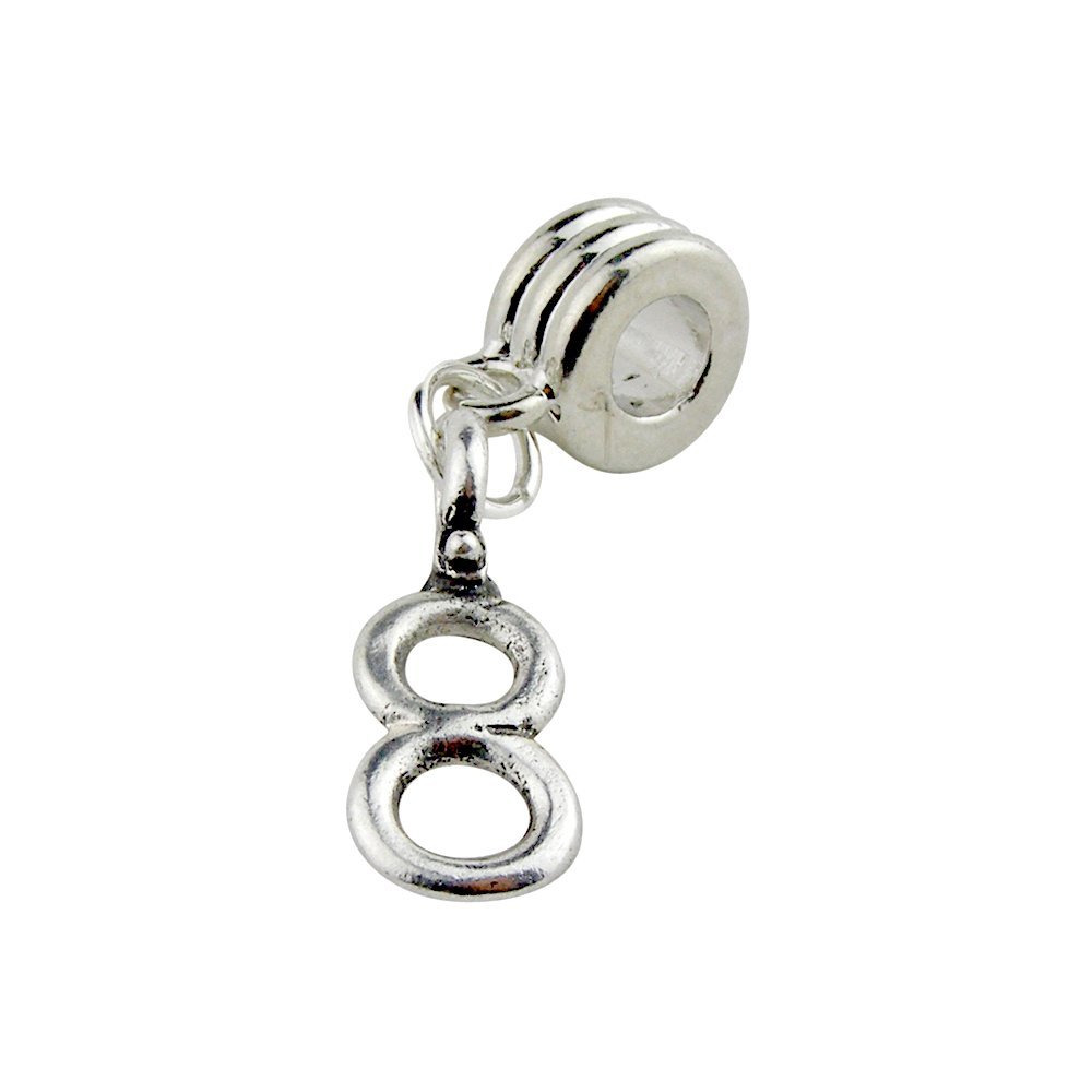UniqueBeadsAndGifts Universal Number Eight Charm