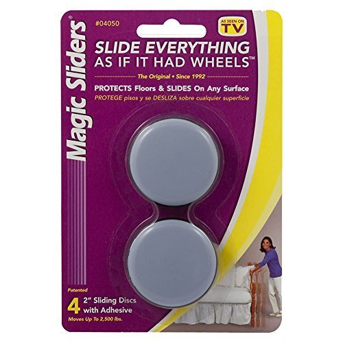 Magic Sliders Plastic Floor Slide Gray Round 2 in. W x 2 in. L 4 pk Self Adhesive