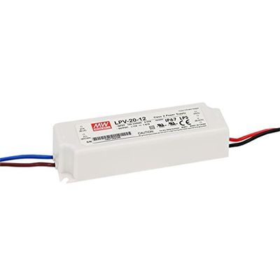 MW Mean Well LPV-20-12 LED Driver 20W 12V IP67 Power Supply Waterproof
