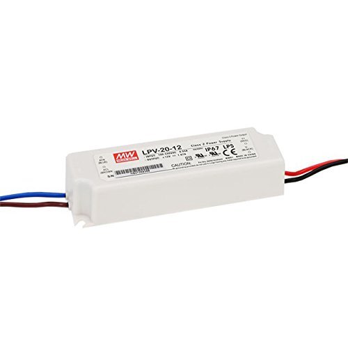 MW Mean Well LPV-20-12 LED Driver 20W 12V IP67 Power Supply Waterproof
