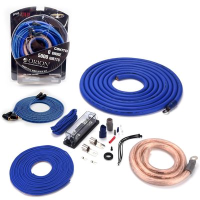 Orion Cobalt COKIT0 Complete Amp Wiring Kit | 0-Gauge Wire, 5000W, High Current Amplifier Wiring Kit, DIY Installation Cables, Includes Fuse Holder, Speaker Wire, RCA Cable