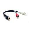 Calrad 35-530, 35 RCA Audio Cable - RCA for Audio Device - 6" - 1 X RCA Female Audio - 2 X RCA Male Audio Product Category: Hardware Connectivity/Connector Cables view 1