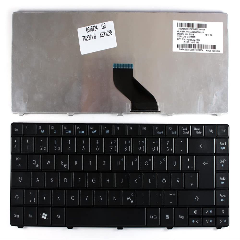 Power4Laptops German Layout Black Version 3 (Please Check The Picture) Replacement Laptop Keyboard Compatible with Acer Travelmate 8471
