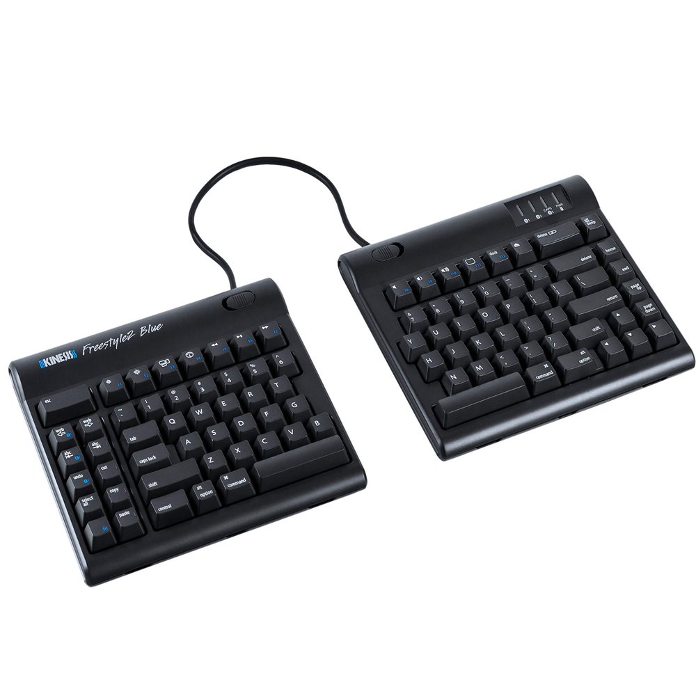 KINESIS Freestyle2 Blue Wireless Ergonomic Keyboard for Mac (9" Standard Separation), Dark Gray