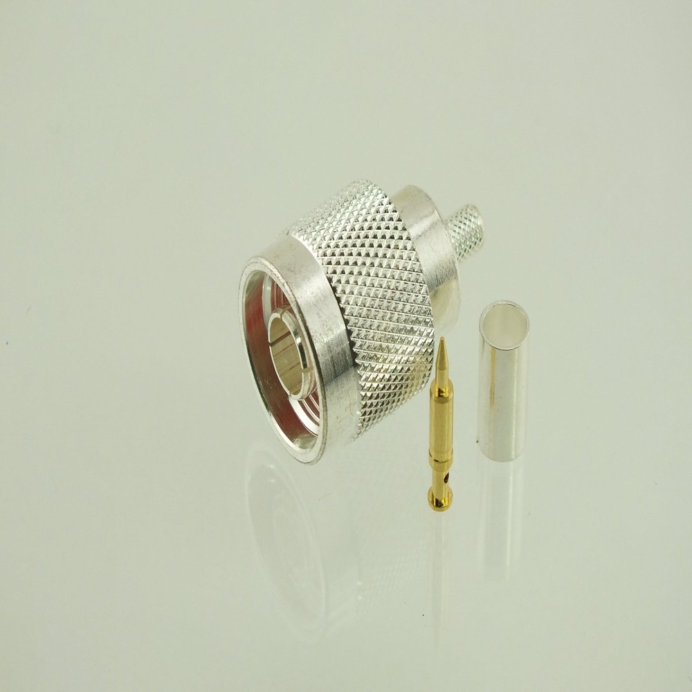 W5SWL Brand Premium Series N Male Silver Crimp Coax Connector fits RG-58