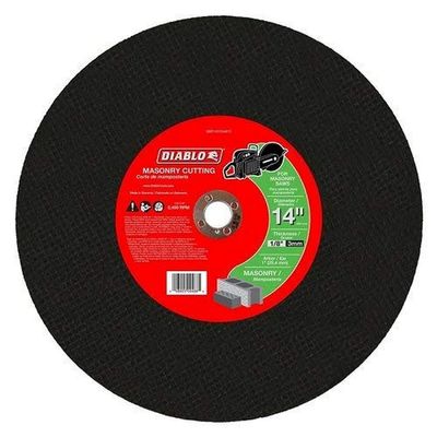 Diablo 14 Inch x 7/64 Inch x 1 Inch Chop Saw Masonry Cut-Off Disc  Silicone Carbide Blend for Fast Material Removal, Extra Long Life, Compatible with 14 Inch Cut-Off Saw  DBD140109A01C
