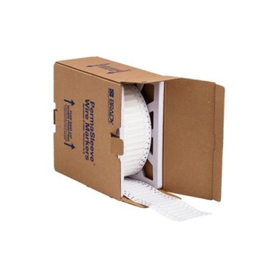 Brady BradyPrinter Series Low Smoke Zero Halogen PermaSleeve Heat Shrink Tubing, Roll of 500 Each, White, 0.187"