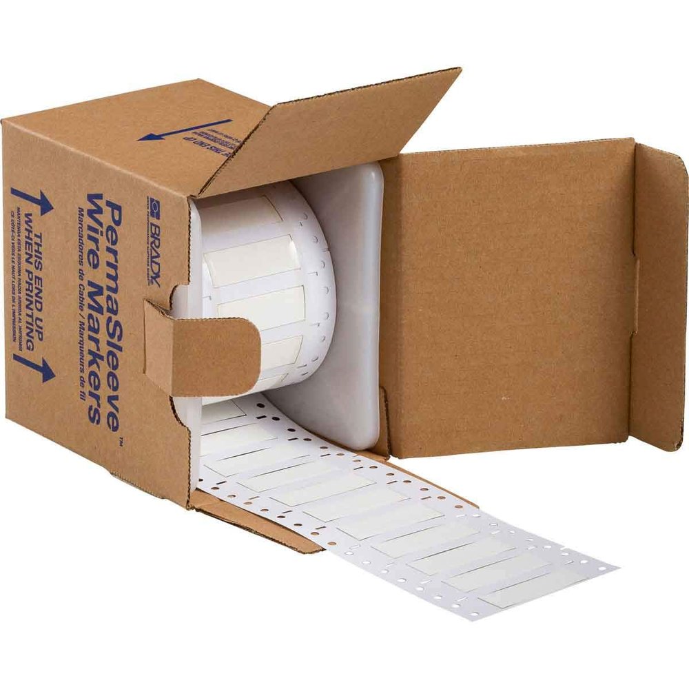 Brady Low Smoke Zero Halogen PermaSleeve Heat Shrink Tubing, 0.375" Dia x 2" W, White
