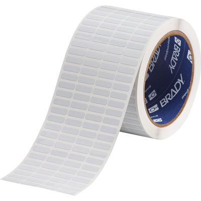Brady THT-14-729-10, 139864 0.2" x 0.65" White UltraTemp 1-Mil Matte Polyimide Label, 1 Roll of 10000 pcs