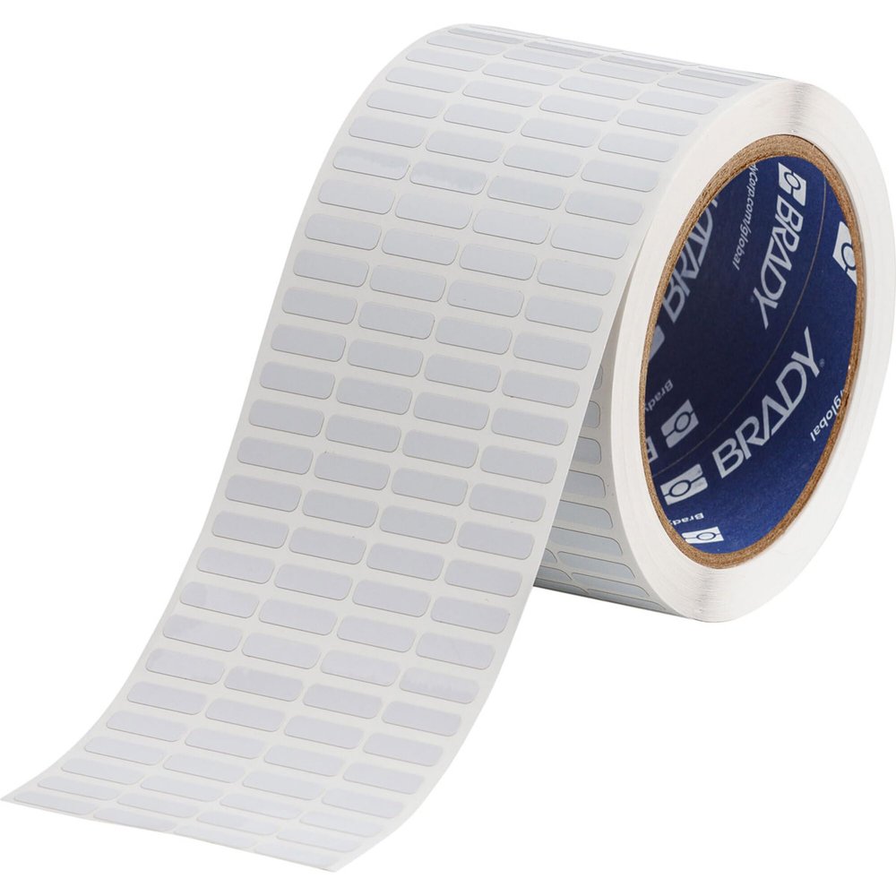 Brady THT-14-729-10, 139864 0.2" x 0.65" White UltraTemp 1-Mil Matte Polyimide Label, 1 Roll of 10000 pcs