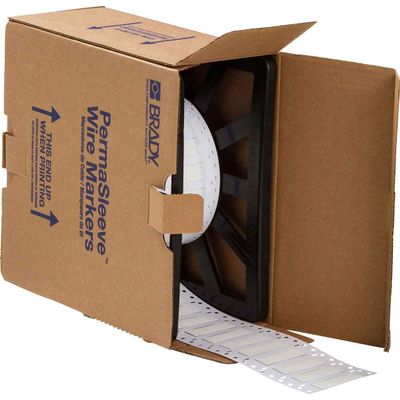 Brady Low Smoke Zero Halogen PermaSleeve Heat Shrink Tubing, 0.375" Dia x 0.67" W, White