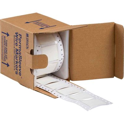 Brady BradyPrinter Series Low Smoke Zero Halogen PermaSleeve Heat Shrink Tubing, Roll of 100 Each, White, 1"
