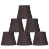 Urbanest Box Pleated Mini Chandelier Lamp Shade, Chocolate, 3x6x5", Softback, Clip On, Set of 6 view 1