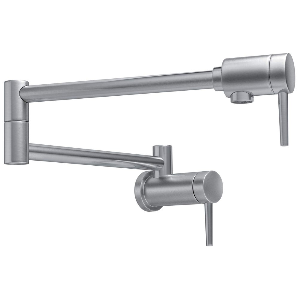 Delta Brushed Nickel Modern Pot Filler Kitchen Faucet, Wall Mount Kitchen Faucet, Arctic Stainless 1165LF-AR
