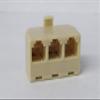 R.J. Enterprises- RJ-11 Triplex T Adaptor- RJ11 Male to 3 RJ11 Female Telephone 3-Way Splitter (10p/per Bag) view 2