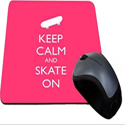 Rikki Knight Keep Calm and Skate On - Tropical Pink Color Lightning Series Gaming Mouse Pad
