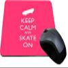 Rikki Knight Keep Calm and Skate On - Tropical Pink Color Lightning Series Gaming Mouse Pad view 1